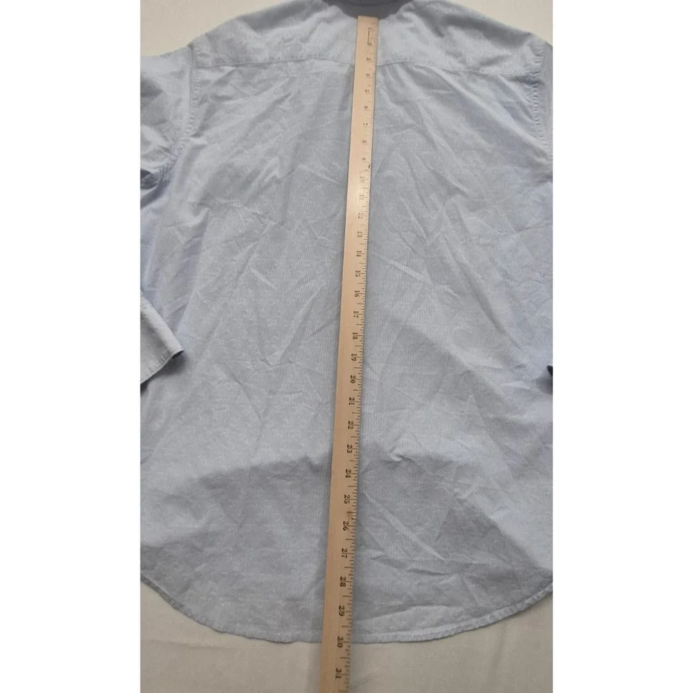 Robert Graham Classic fit men's white/blue strip bird pattern button up shirt LG